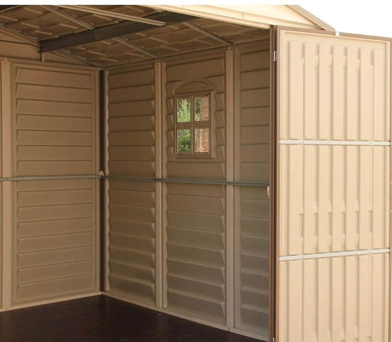 NOVO - abrigo de jardim NOVO - Cobertura de vinilo com laterais V2 de 3,05 x 2,44 m, cor bege 8m2