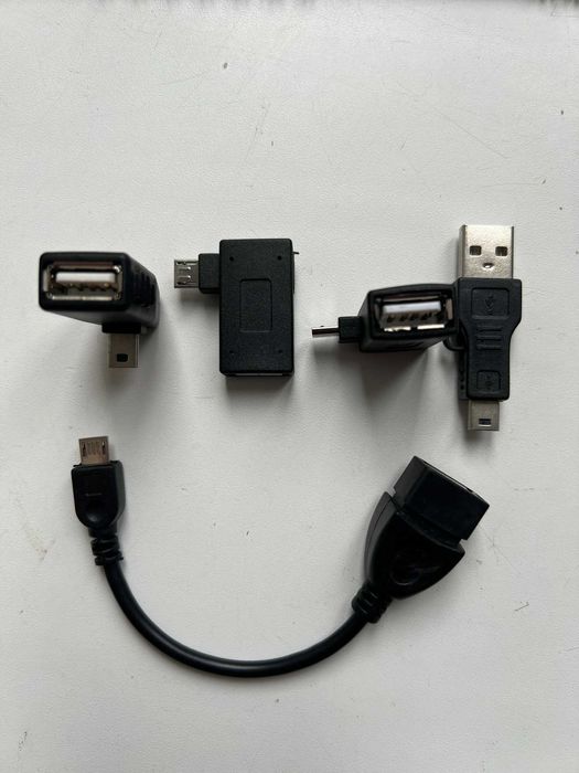 Перехідники чорниі USB2.0, A-мама/mini B-тато