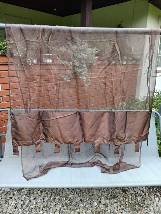 2 Firanki woal brązowe na szelki