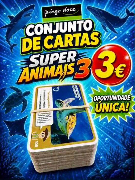 Coleção completa de cartas Pingo Doce Super Animais 3