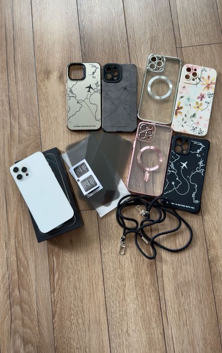 iPhone 12 Pro Max 128gb biały duży zestaw
