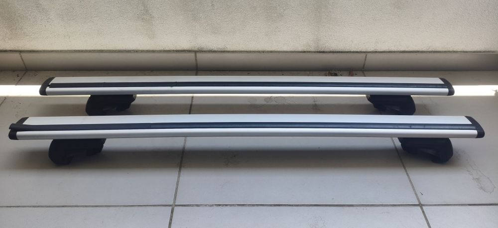 Kit completo 2 barras de tejadilho Alumínio Aerodinâmicas 3M 118 cm - fixações NORAUTO