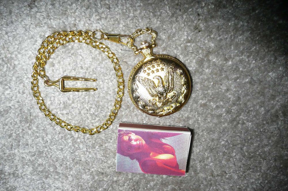 Zegarek kieszonkowy American Bald Eagle Quartz Gold Plated