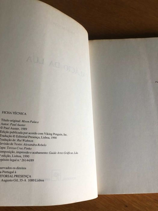 PALÁCIO DA LUA    Paul Auster
