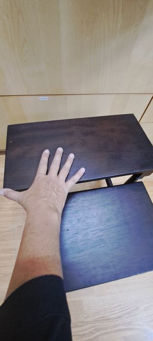 Mesa apoio madeira escura
