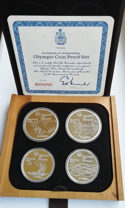 Канада набір 5 та 10 $ 1975 р. Олімпіада в Монреаль. ПРУФ. СРІБЛО.