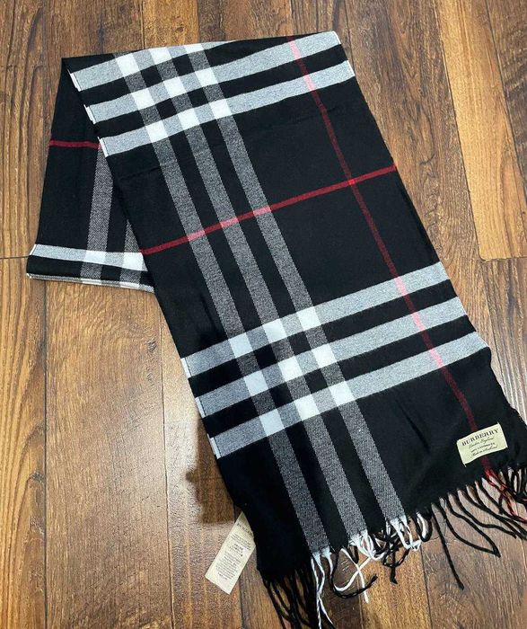 Шарф чорний Чоловічий в клітинку Burberry