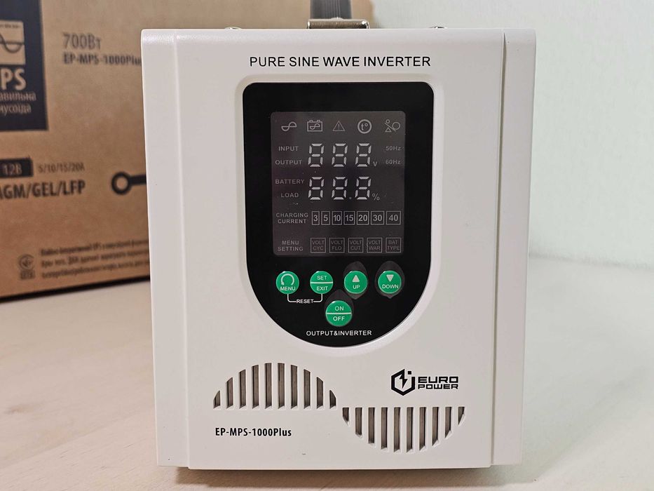 ДБЖ Europower EP-MPS-1000/12PLUS 1000VA / 700W, чистий синус, Новий UPS