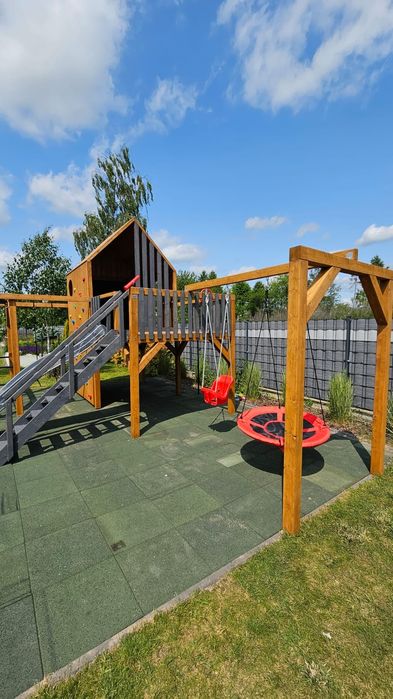 Ogromny drewniany plac zabaw DUŻA Nowoczesna Stodoła