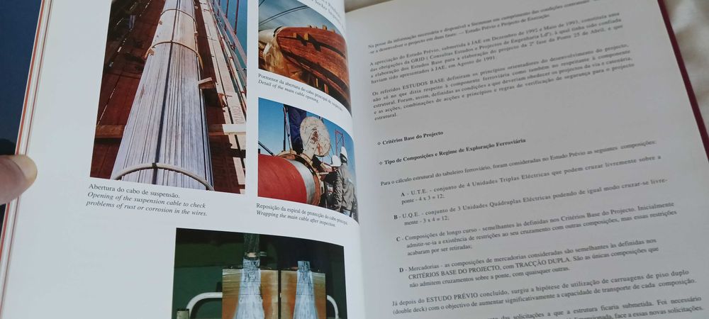 Livro "A ponte 25 de abril-Construção da 2ª fase-instalação caminho de ferro"
