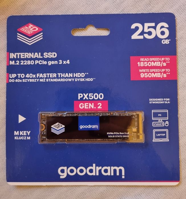 Nowy dysk SSD GoodRam PX500 GEN.2 NVMe 256GB M.2