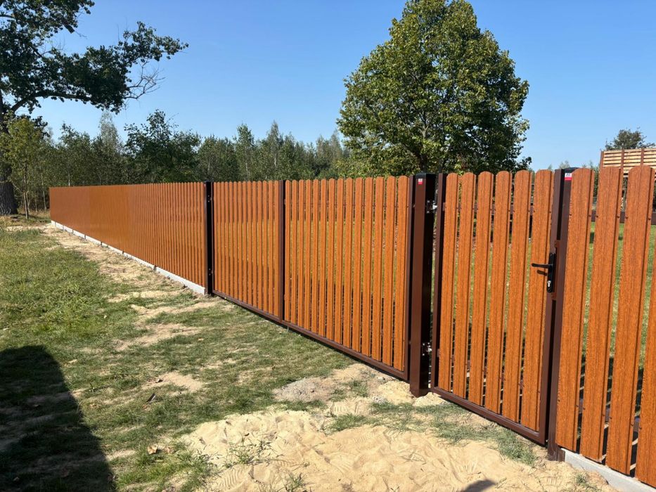 Ogrodzenia sztachetowe metalowe Budmat Hanbud sztacheta panele brama