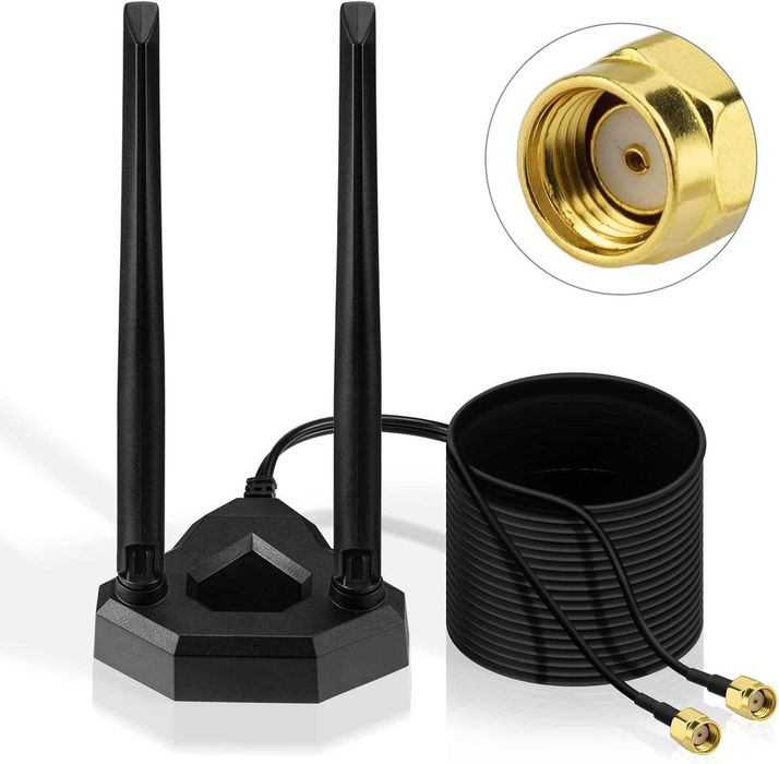 WiFi антена Eightwood RP-SMA 2.4/5 ГГц для роутера/ПК/PCIe адаптера
