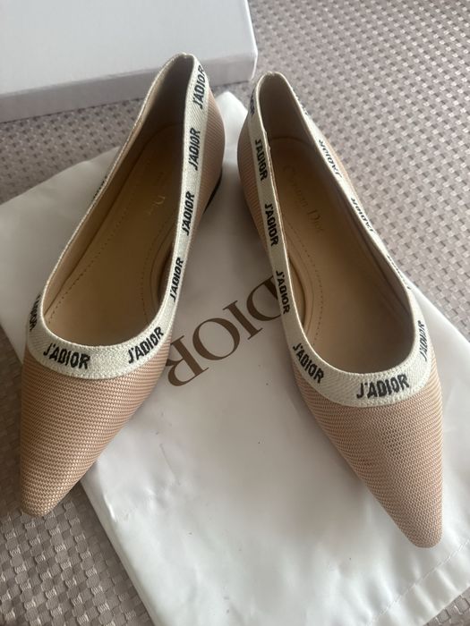 Balerinki dior 37 pudrowy roz/beż