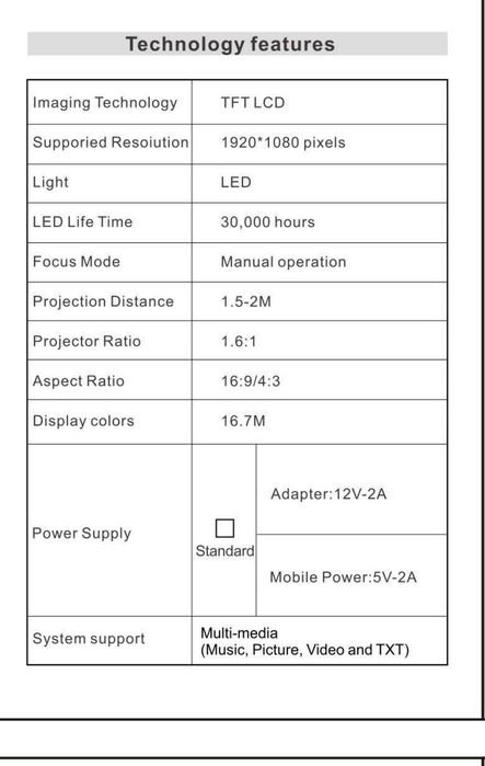 Projetor Led mini