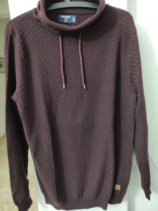 Camisola em malha, bordeaux escuro