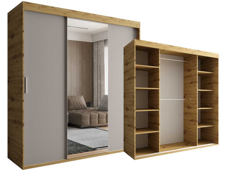 Szafa WYSYŁKA OD 3 DNI Artisan Kaszmir 3 Drzwiowa 180 CM Lustro OTARIO