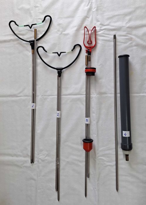 Cabo para suporte de cana de pesca, em inox+ acessório - duplo