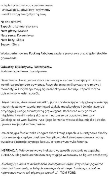 TOM FORD   FUCKING FABULOUS 100ml  , Oryginalne!  82%