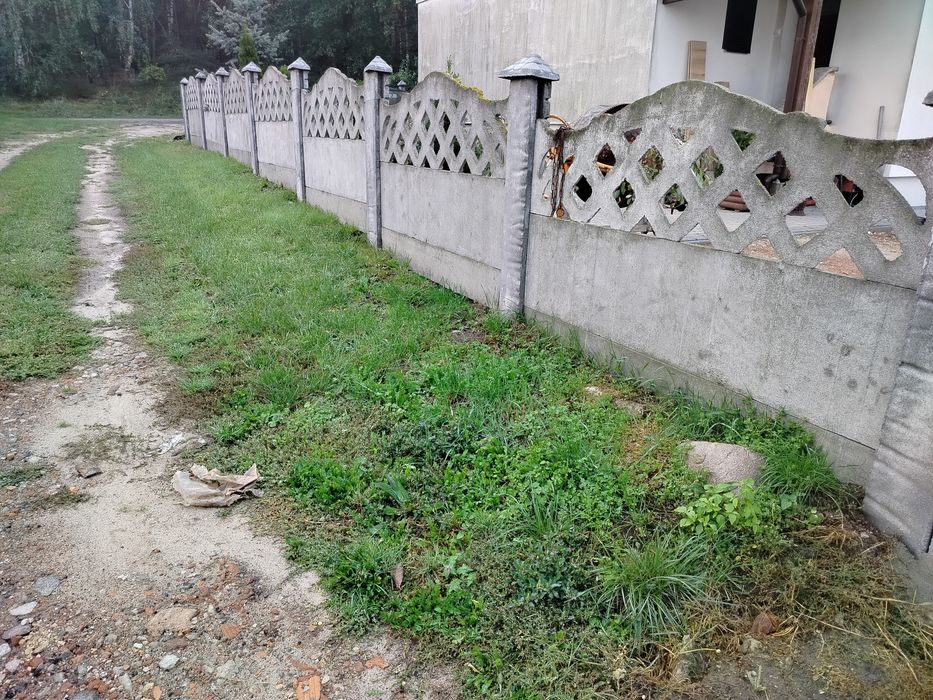 Płot betonowy 7 przęseł 14 metrów