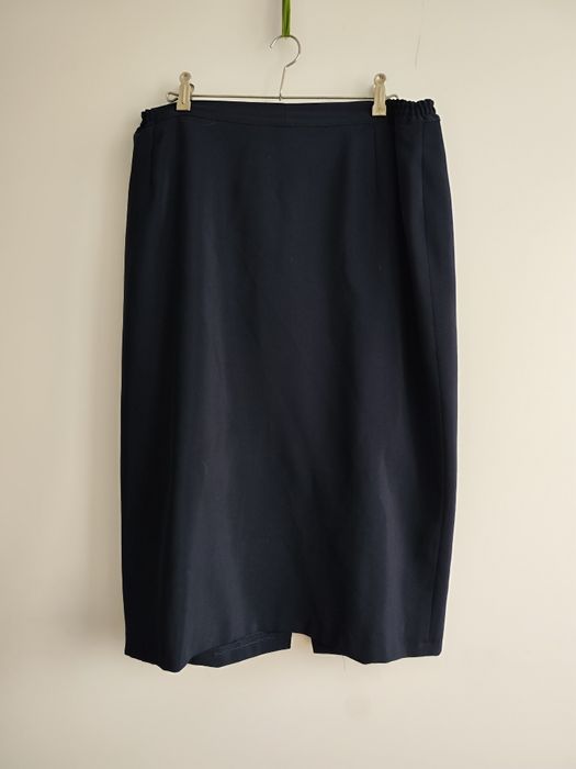 Długa granatowa spódnica elegancka plus size duży rozmiar 6XL 52
