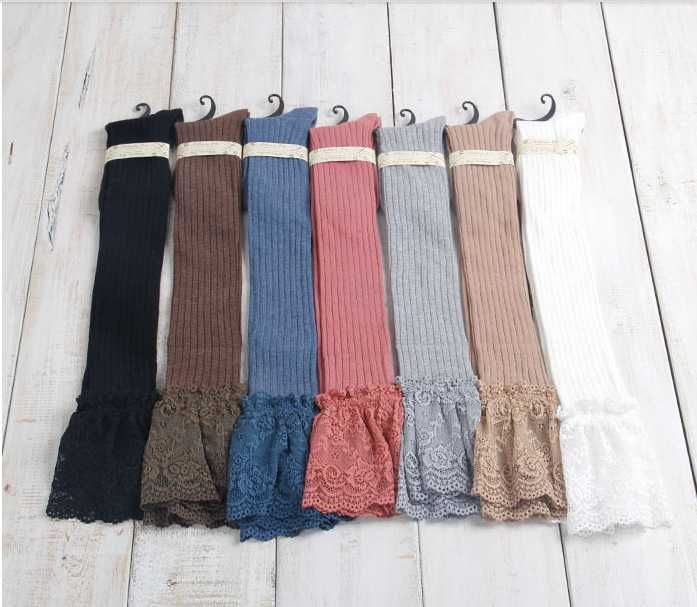 Гольфы гетры теплые за колено хлопковые с полосками