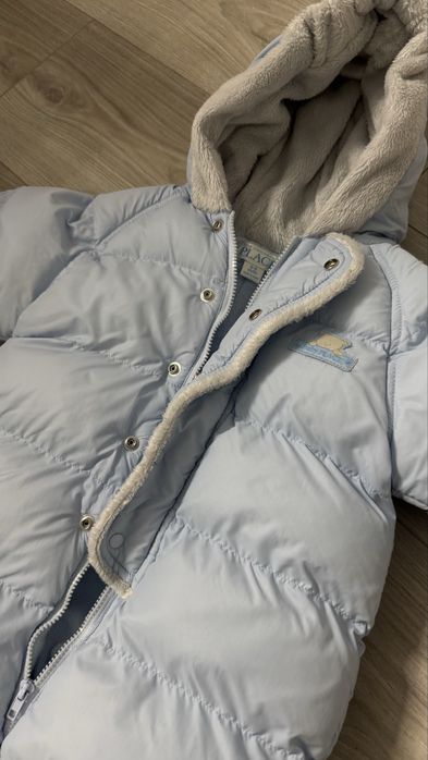 Дуже теплий зимовий блакитний комбінезон на хлопчика