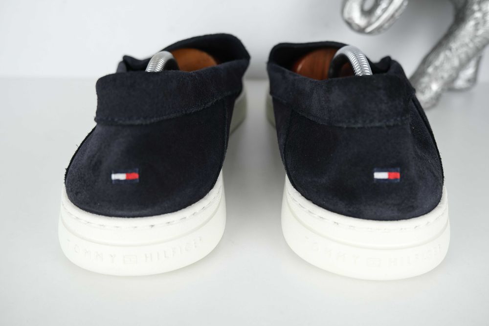 Tommy Hilfiger skóra mokasyny loafers  męskie  granatowe 46