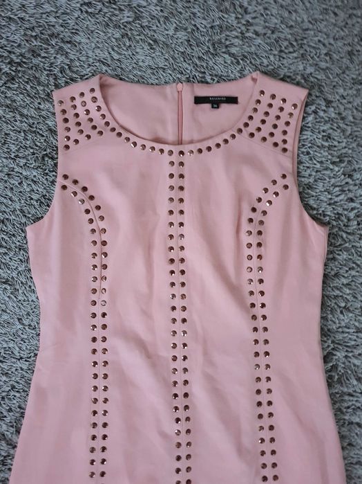 Sukienka S36 M38 Pudrowy róż Reserved ołówkowa urodziny święta