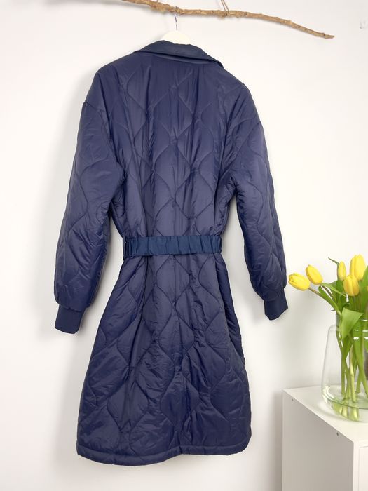 Emery Rose granatowy lekki płaszcz z kieszeniami pikowany 3xl