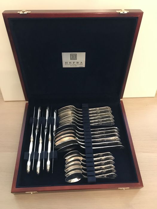 Kpl sztućców posrebrzanych Hefra wzór Romański