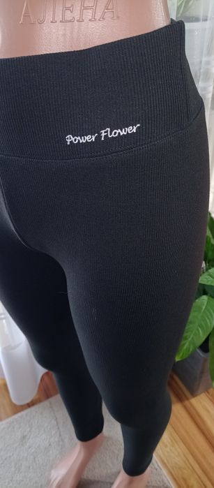 Leginsy, getry Power Flower czarne rozmiar L/XL