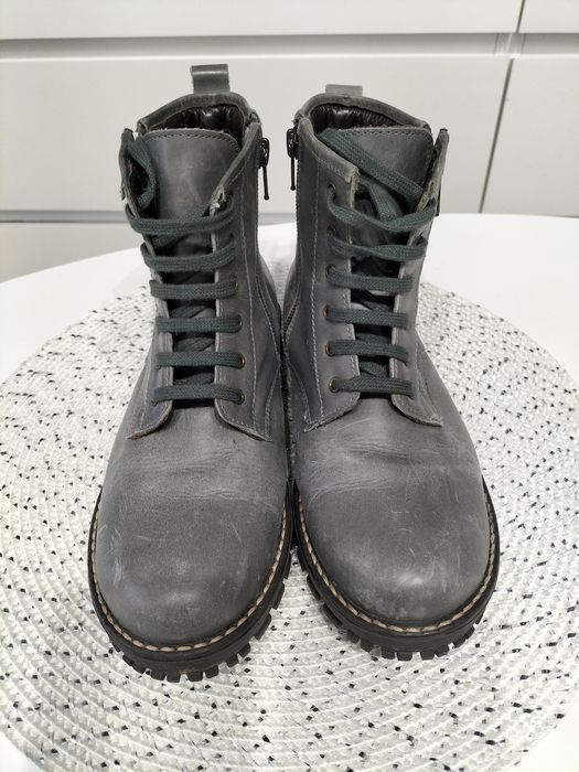 Skórzane botki (trapery) jak Rieker rozm 37 wkładka 23 cm