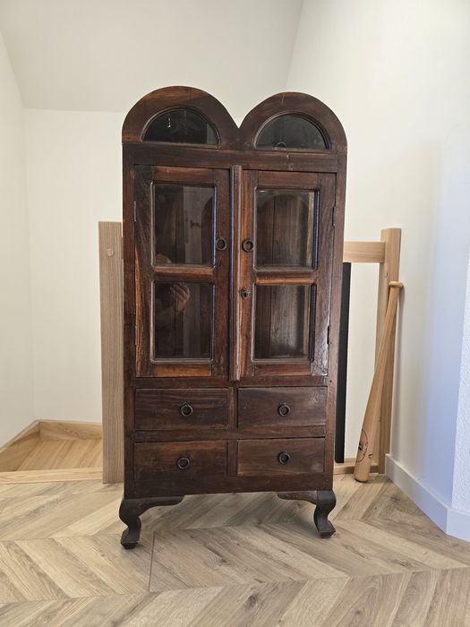 Mini Witryna Kolonialna Indonezyjska Palisander serwantka