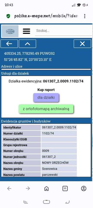 Nowy Orzechów działki
