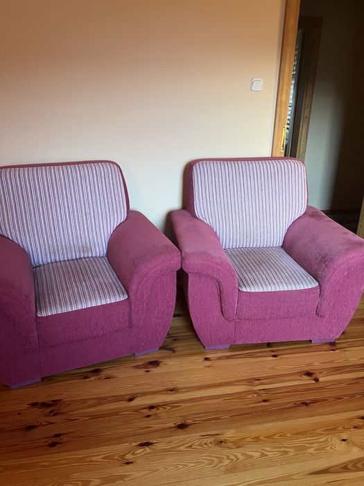 Fotel sofa różowa
