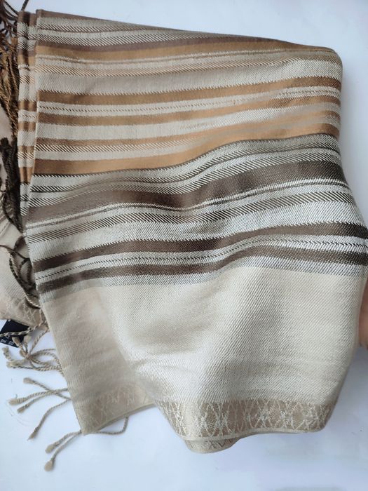 Шелковый бандана палантин-шарф шаль в полоску, 100% шелк.