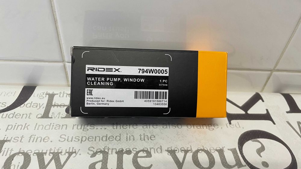 Bomba de água do lava-vidros  RIDEX 794W0005 NOVO