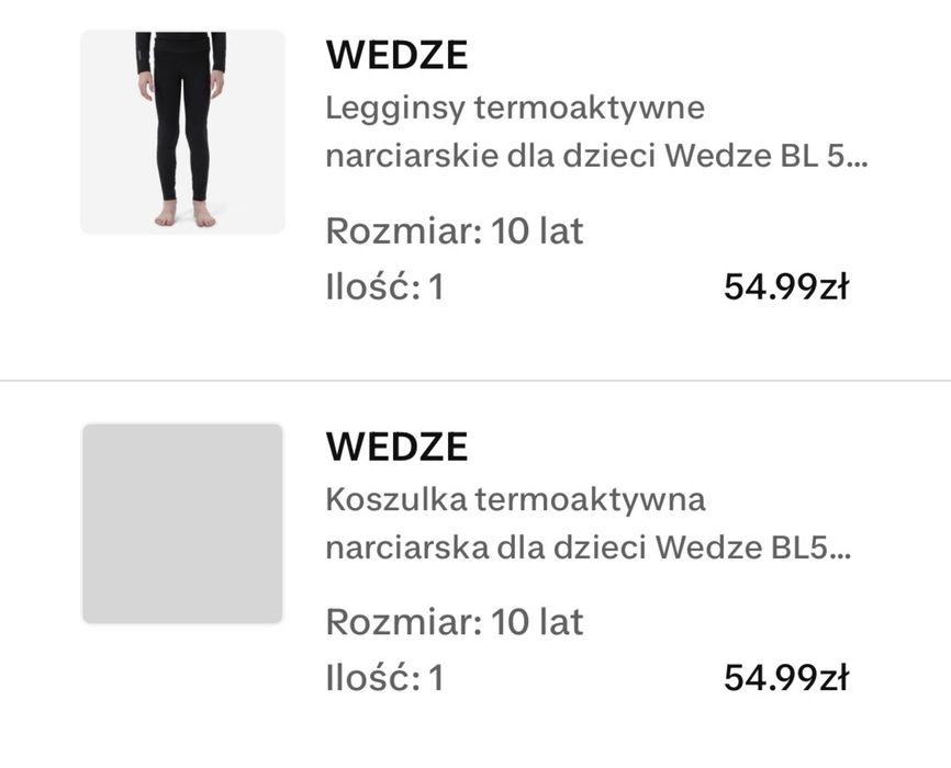 Wedze  Decathlon legginsy termiczne + koszulka + kominiarka 9-10 lat