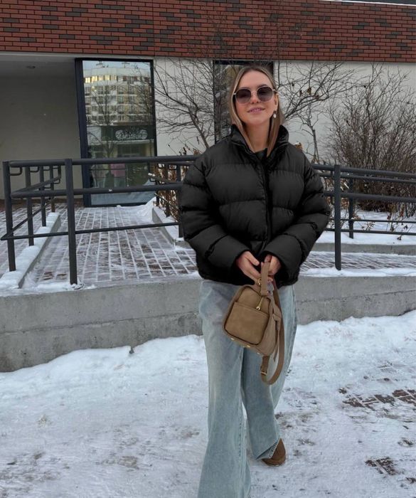 Жіноча весняна стьобана куртка пуховик