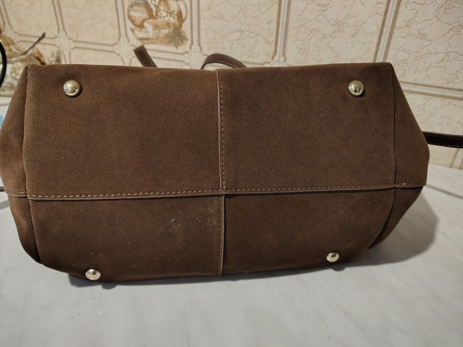 Torebka shopper zamszowa z kosmetyczką
