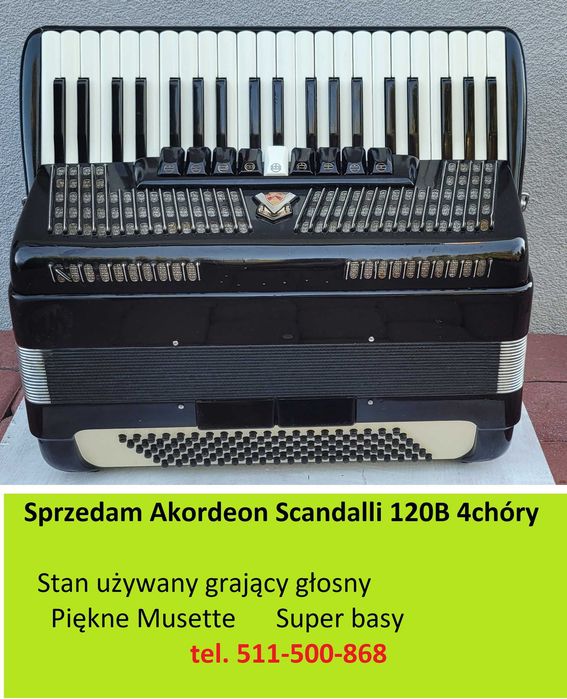 Akordeon SCANDALLI 120 basów 4 chóry Włoski Musette Głośny Jędrzejów ...