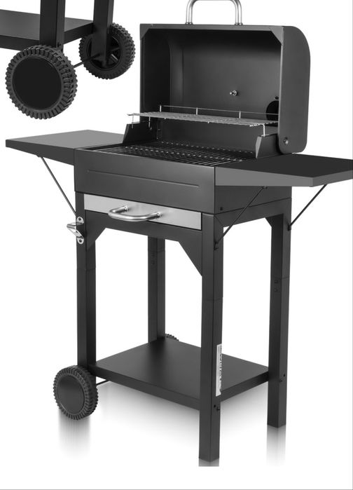 Grill Węglowy Ogrodowy z Pokrywą Kominem i Termometrem ChimneyBBQ GM12000 NOWY WARTO