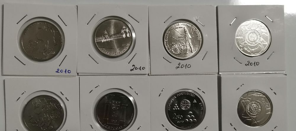 Conjunto das 4 Moedas de 2,5€ - Portugal 2010