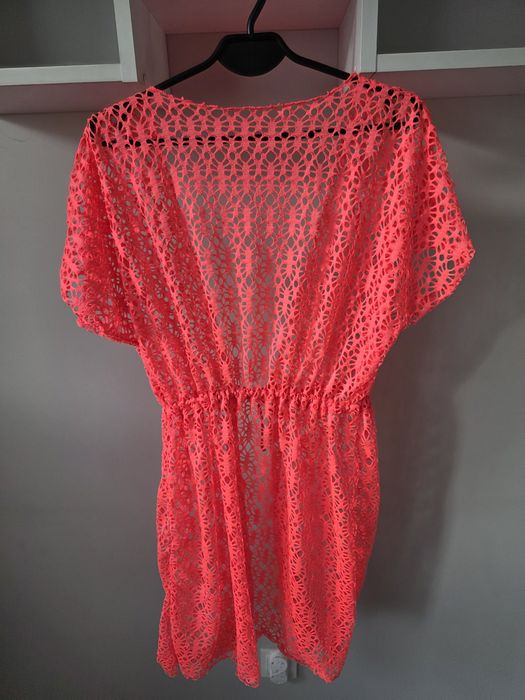 Neonowa Ażurowa Narzutka Plażowa L/XL
