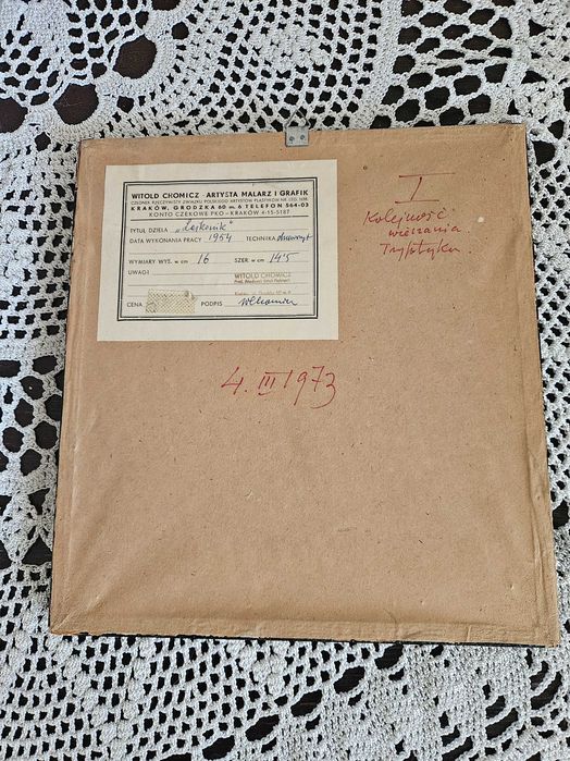 Witold Chomicz - Tryptyk Krakowski - Drzeworyt 1954 rok - 3 obrazy