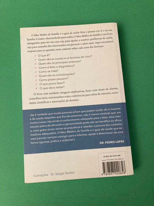 Livro O Meu Médico de Família Dr. Pedro Lopes Clube do Livro