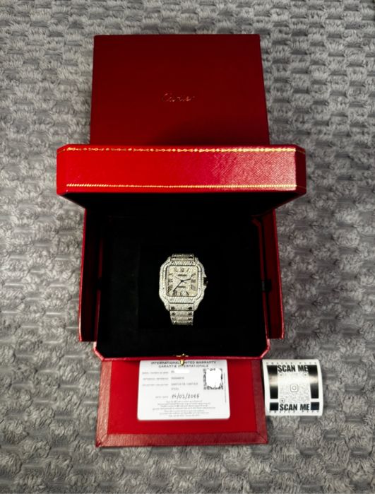 Cartier Santos Iced Out ref. WSAA0018