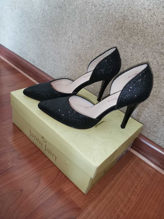 Szpilki brokatowe Jenny Fairy - CCC, czarne, roz. 37