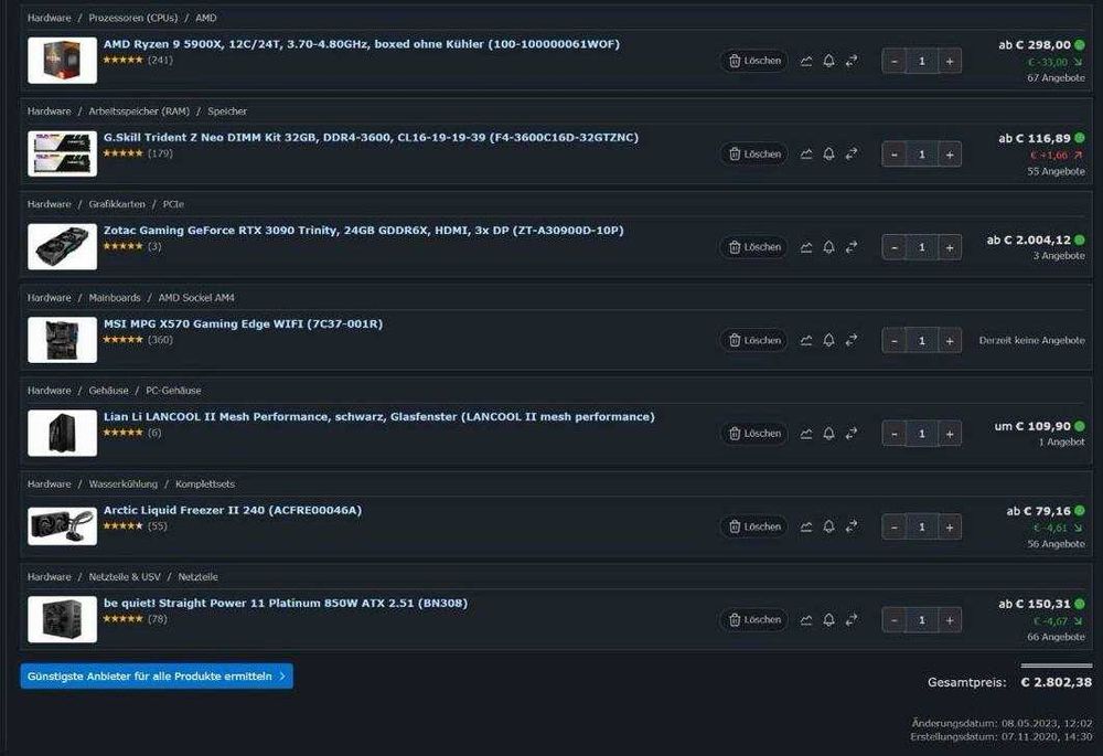 Vendo um pc de secretária potente, RTX3090, AMD Ryzen 9 5900x, 64Gb.